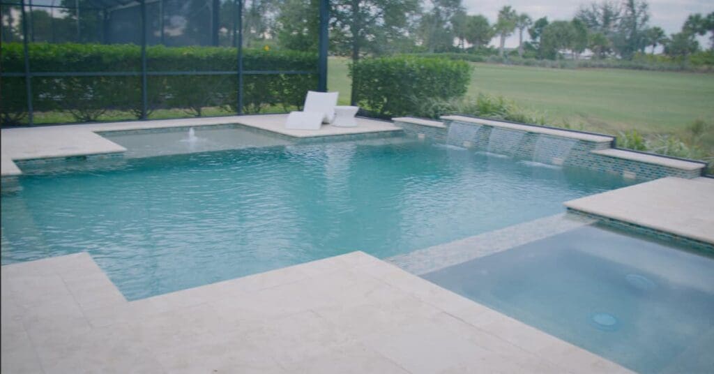 pool patio geometric